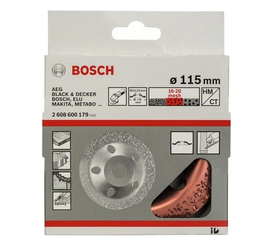 Шлифкруг чашечный наклонный (115х22,23 мм; HM) Bosch 2608600179
