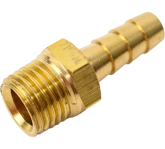 Соединение наружняя резьба 1/4" - елочка 8 мм, латунь ECO AB-MT14/E08