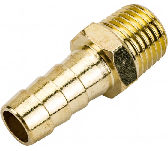 Соединение наружная резьба 1/4" - елочка 10 мм, латунь ECO AB-MT14/E10