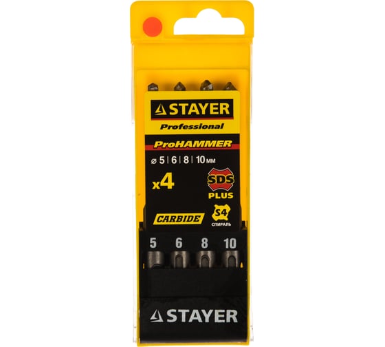 Набор буров (SDS-plus; 4 шт.) по бетону STAYER 2930-H4