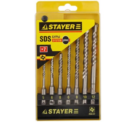 Набор буров (SDS-plus; 7 шт.) по бетону STAYER 2930-H7