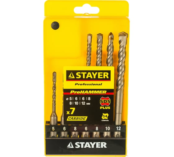 Набор буров (SDS-plus; 7 шт.) по бетону STAYER 2930-H7