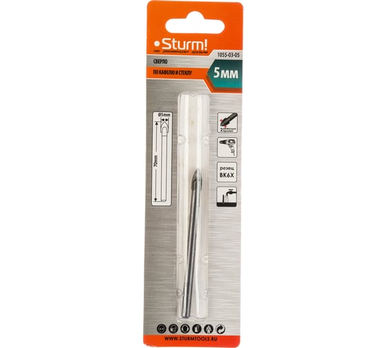 Сверло по стеклу и кафелю (5 мм) STURM 1055-03-05