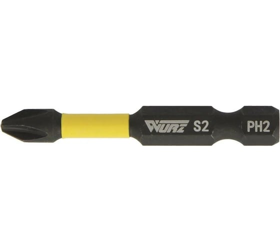 Набор торсионных бит 50 мм, PH1,PH2x2,PH3,PZ1,PZ2,PZ3,T30,SL5.5,H4, 10 шт WURZ 4201
