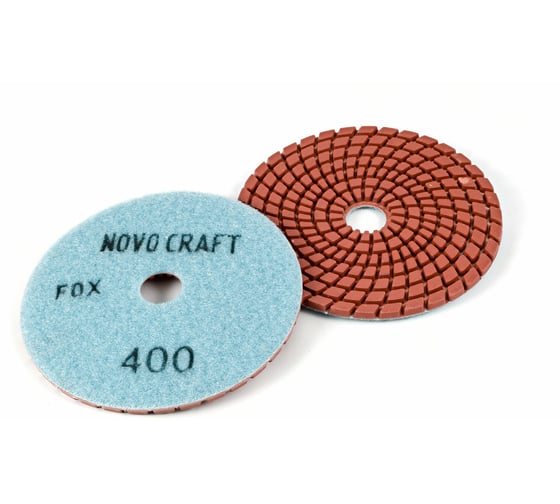 Диск алмазный гибкий черепашка Fox 100 мм, № 400, мокрый рез, 2 шт Novocraft PPTSW0200400