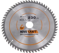 Диск пильный пo дереву Fox 230x1.6x30/25.4 мм, 60 зубьев, 1 шт NOVOCRAFT TCT230603025