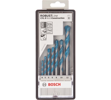 Набор сверл Robust Line Multi Construction 7 шт. (4-12 мм) Bosch 2607010543