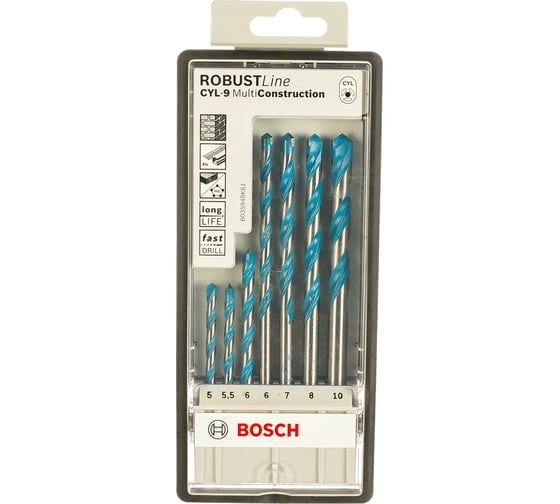 Набор сверл Robust Line Multi Construction 7 шт. (5-10 мм) Bosch 2607010546