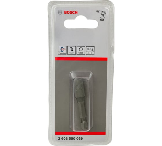Торцевая головка (6 мм; хвостовик 1/4" HEX) Bosch 2608550069 1