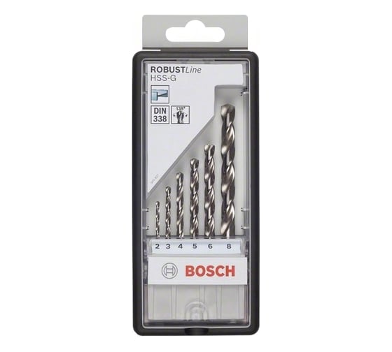 Набор сверл по металлу Robust Line 6 шт. (2-8 мм; HSS-G) Bosch 2607010529 1