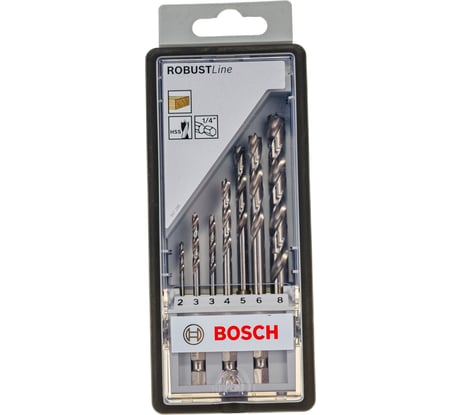 Набор сверл по дереву Robust Line 7 шт. (2-8 мм; 1/4") Bosch 2607019923