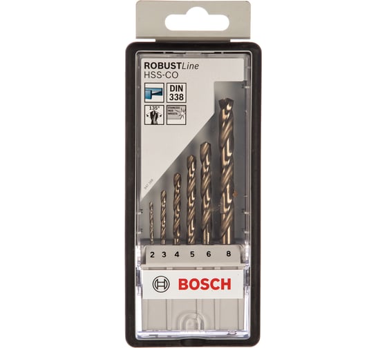 Набор сверл по металлу Robust Line 6 шт. (2-8 мм; HSS-CO) Bosch 2607019924