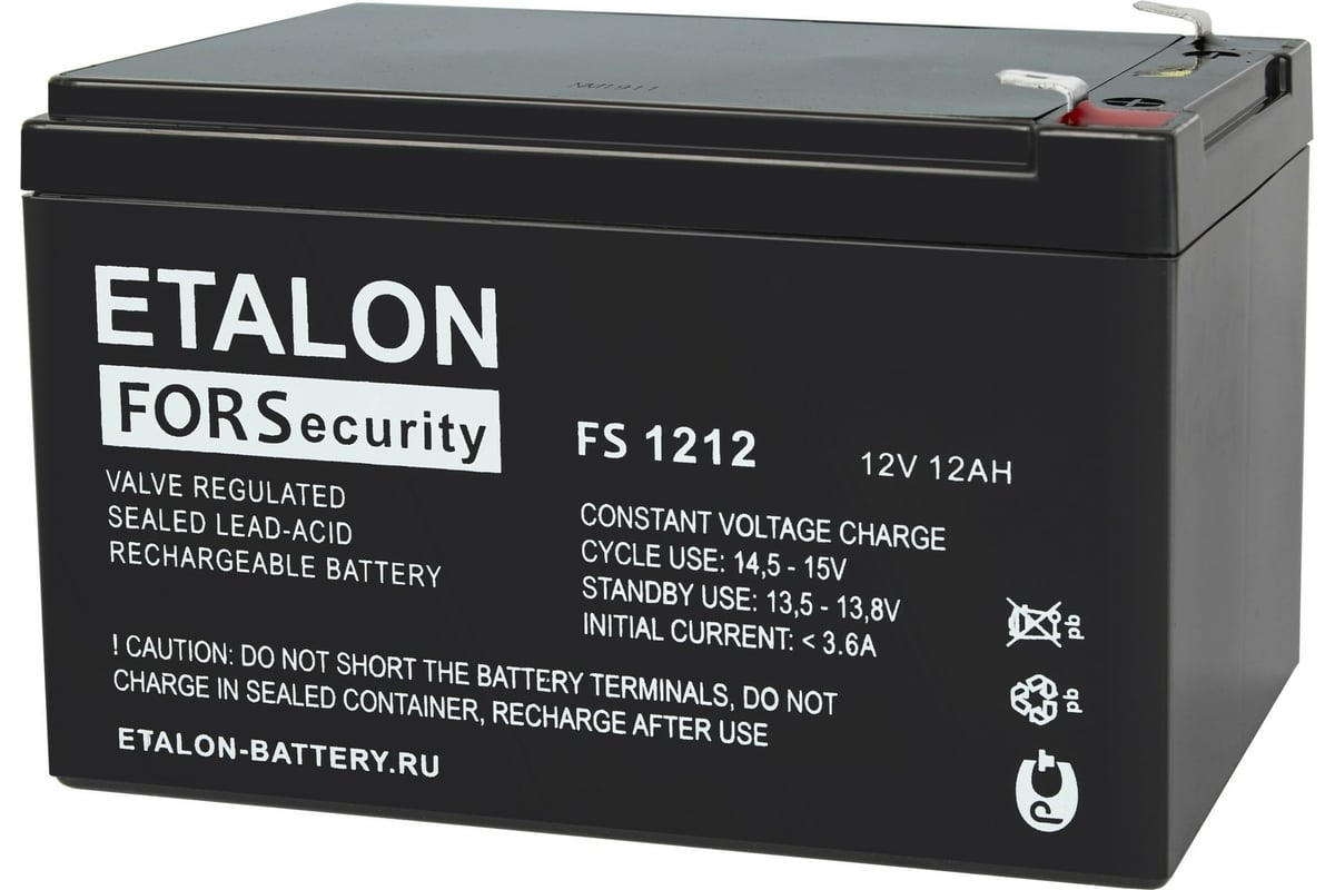 Аккумулятор ETALON FS 1212 (12 В, 12 Ач) Etalon Battery 00-00006440 ...