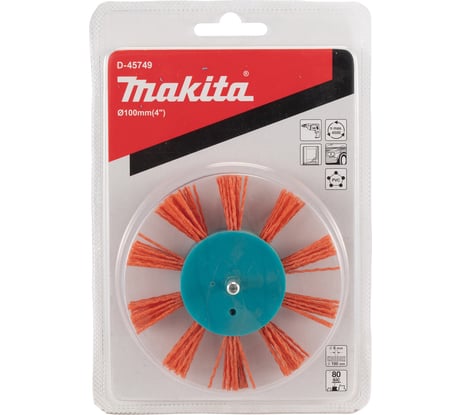Щетка нейлоновая дисковая "звезда" 100 мм, G80, 6 мм Makita D-45749