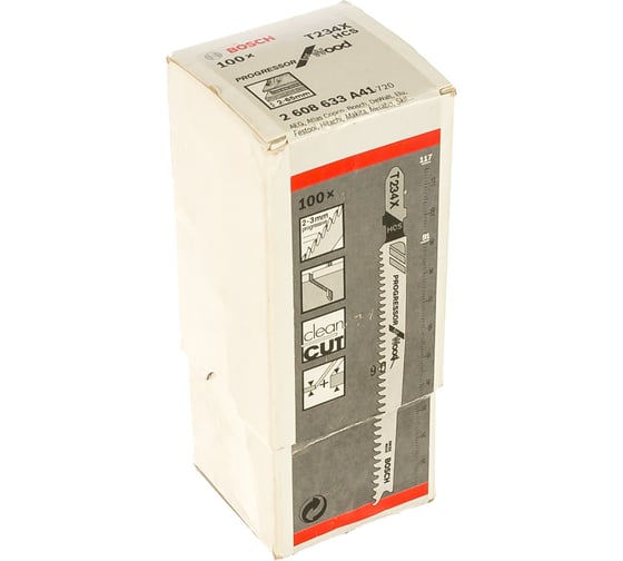 Полотна пильные Т234Х Progressor for Wood для лобзика 100 шт. (91 мм; HCS) BOSCH 2.608.633.A41