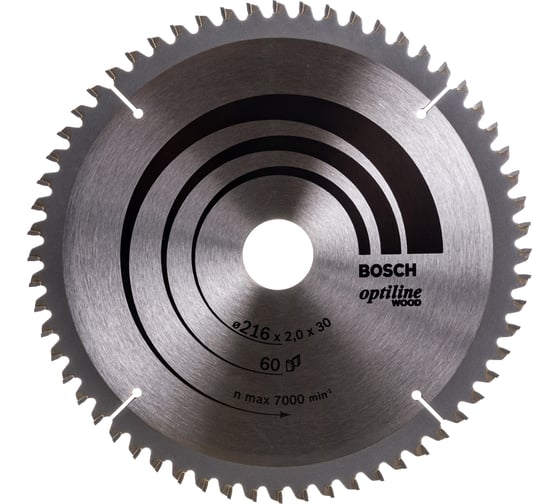 Диск циркулярный Optiline Wood для торцовочных пил (216х30 мм; Z60) BOSCH 2608640433