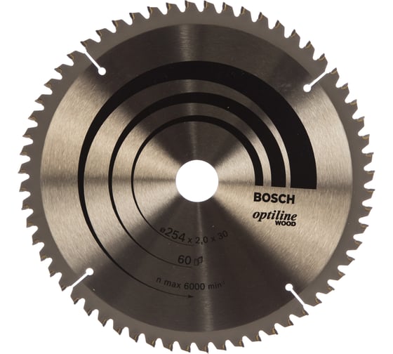 Диск циркулярный Optiline Wood для торцовочных пил (254х30 мм; Z60) BOSCH 2608640436 1
