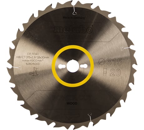 Диск пильный (315х30 мм; Z20FZ) по дереву Metabo 628015000