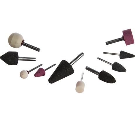 Набор абразивных мини-шарошек-насадок для дрелей (3.2/6 мм; 10 шт.) ЗУБР 35998-H10