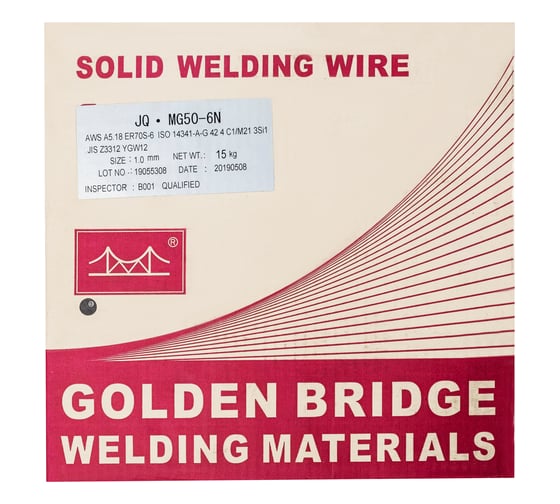 Проволока сварочная полированная JQ.MG50-6 N/ER70S-6 1 мм, 15 кг GOLDEN BRIDGE 144