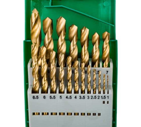 Набор сверел по металлу HSS TIN 19 шт Rockforce RF-924U19(49383)
