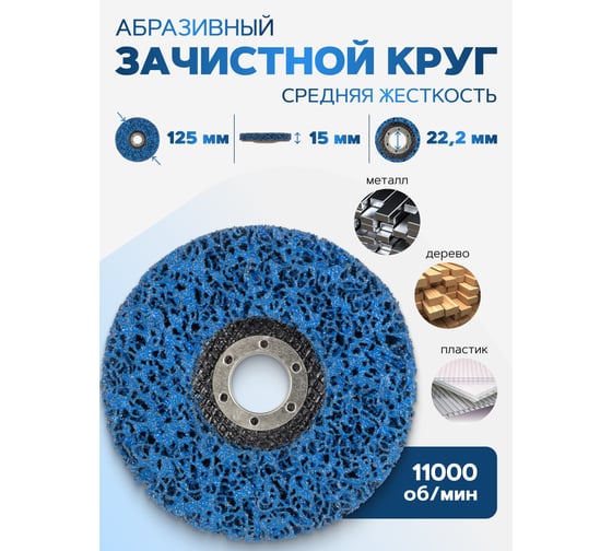 Круг абразивный зачистной 125x22.2 мм ROCKFORCE в блистере RF-BD125B RF-BD125B(49209)