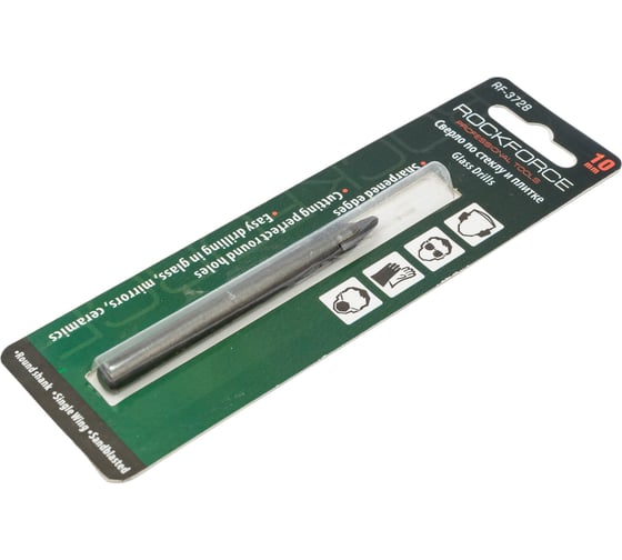 Сверло по стеклу и плитке 10 мм, в блистере Rockforce RF-3728(49314)