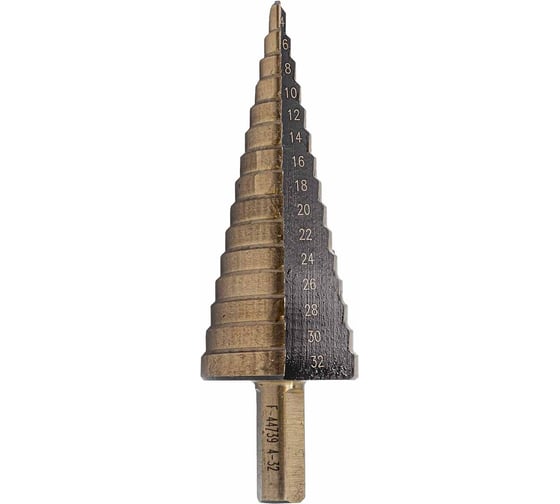 Сверло ступенчатое (4-32 мм; HSS4241, в блистере) Rockforce RF-44739 (49859)