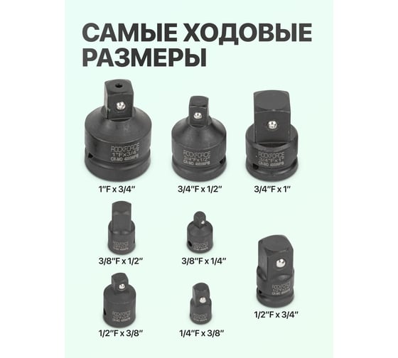 Набор адаптеров 8 шт Rockforce RF-4089MPB(51006)
