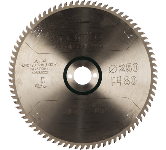 Диск пильный (250x30 мм; Z80WZ) Metabo 628087000 1