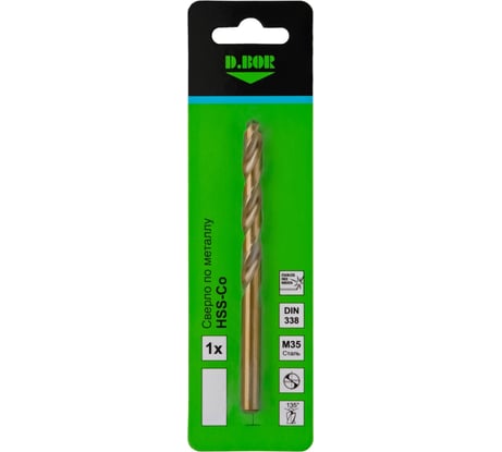Сверло по металлу COBALT 5%, HSS-Co, DIN 338 8.5х75х117 мм D.BOR D-TD-338-CO5-085-01