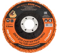 Диск для снятия ржавчины 115x22х13 мм, оранжевый под УШМ Русский Мастер РМ-381324