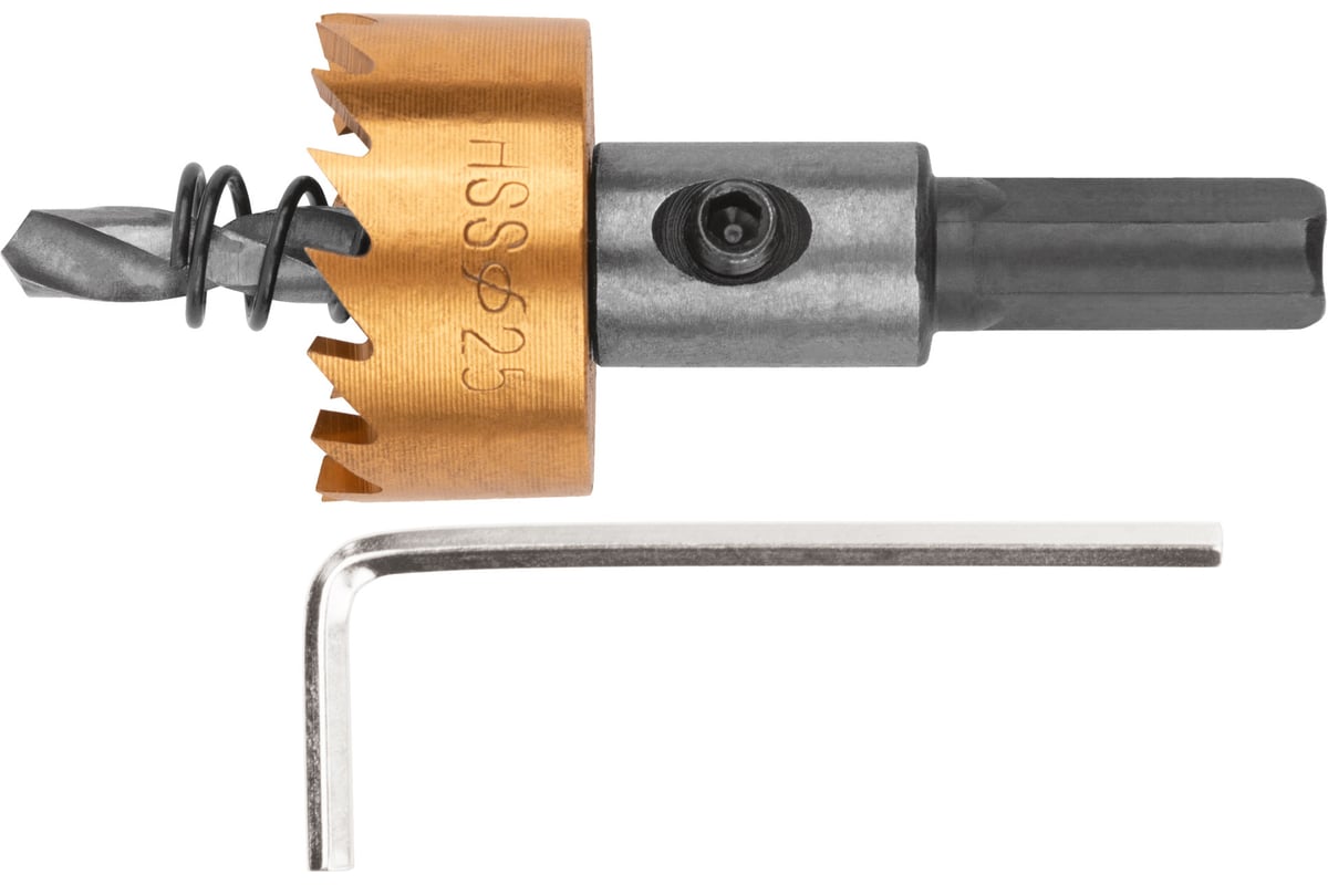 Коронка кольцевая по металлу 25 мм, HSS сталь, титановое покрытие FIT ...