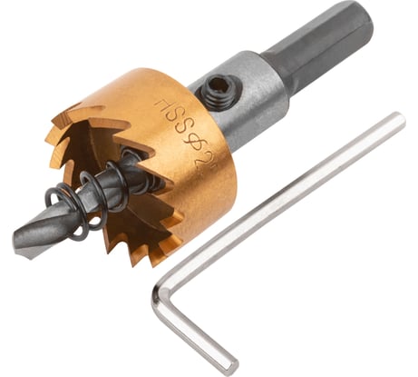 Коронка кольцевая по металлу 25 мм, HSS сталь, титановое покрытие FIT 36864