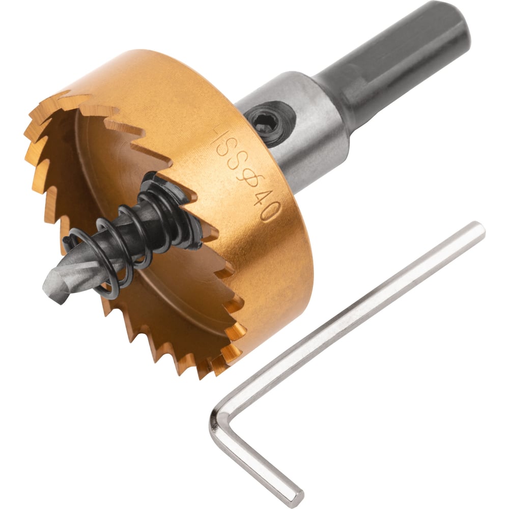 Коронка кольцевая по металлу 40 мм, HSS сталь, титановое покрытие FIT ...