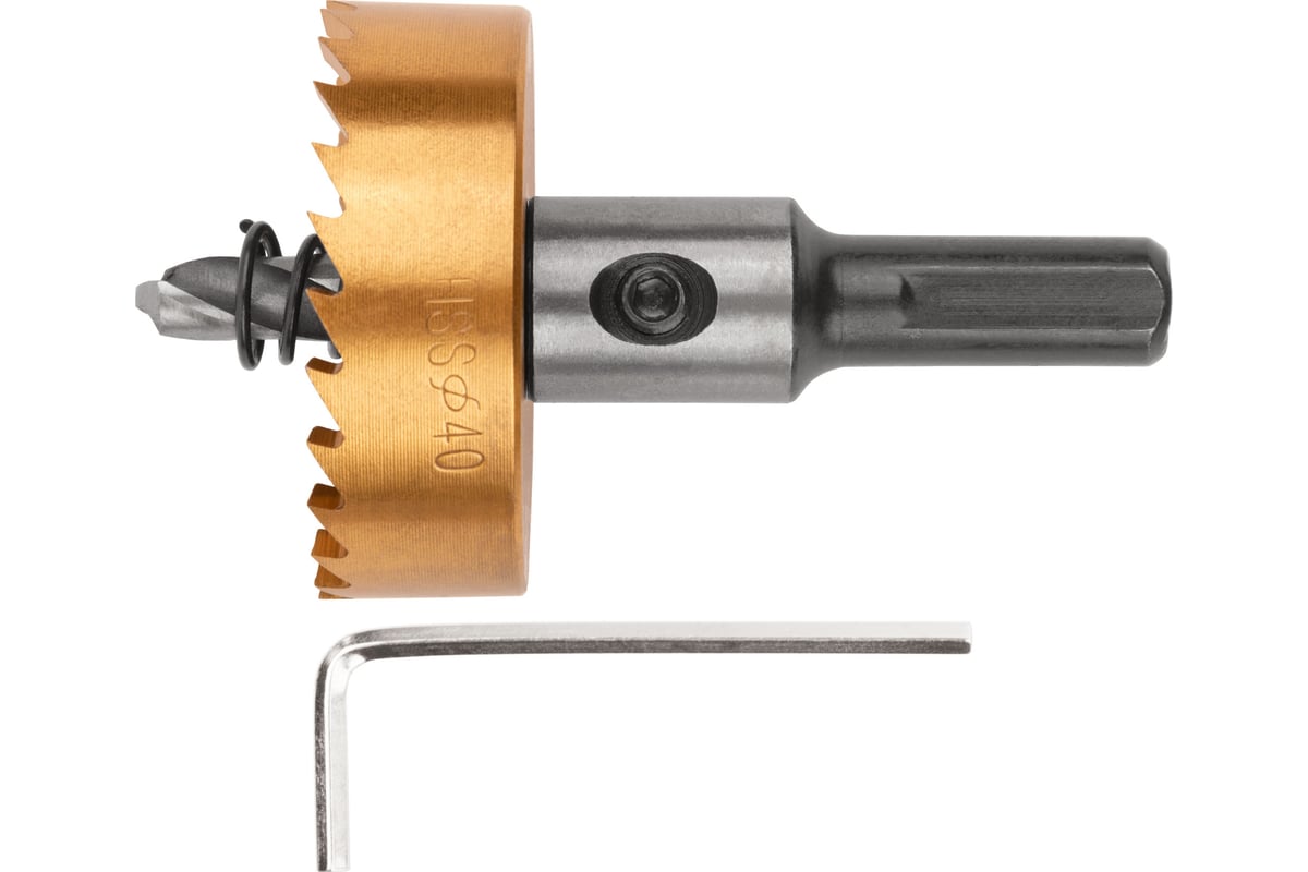 Коронка кольцевая по металлу 40 мм, HSS сталь, титановое покрытие FIT ...