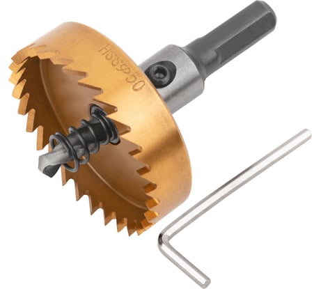 Коронка кольцевая по металлу 50 мм, HSS сталь, титановое покрытие FIT 36878