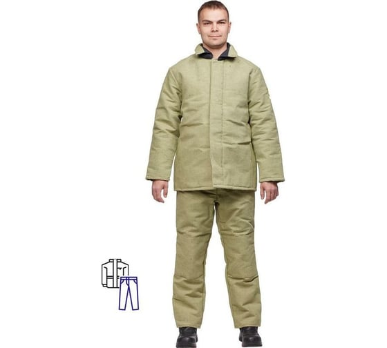 Брезентовый утепленный костюм сварщика ООО Комус хаки, р. 48-50, рост 182-188 1021405
