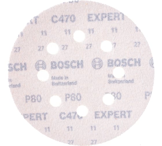 Круг шлифовальный по дереву, краске (5 шт; 125 мм; К80; 8 отверстий) Bosch 2.608.605.069