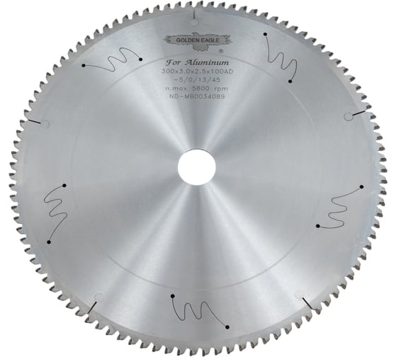 Диск пильный HW торцовочный 300x30x3/2.5 мм, z100, - 5 градусов, по алюминию/пластику Golden Eagle TL26091 1