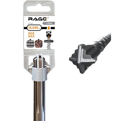 бур по бетону RAGE By VIRA Quadro-X 16 x 540 мм sds-max 571654