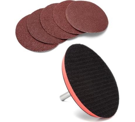 Тарелка опорная для УШМ и дрели 125 мм + набор кругов Р80, 5 шт VIRA 558319