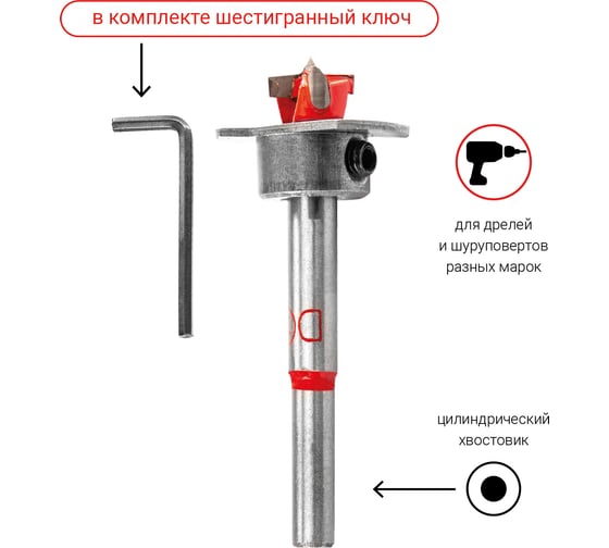 Сверло Форстнера с ограничителем 15 мм VIRA 553117