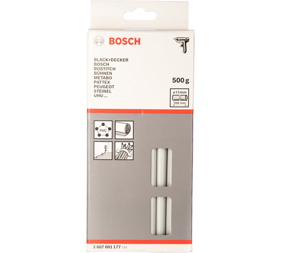 Стержень клеевой серый (11х200 мм, 0,5 кг) Bosch 2.607.001.177