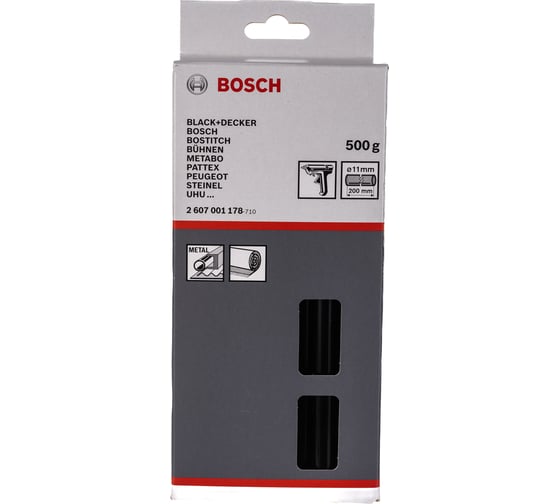 Стержень клеевой черный (11х200 мм, 0,5 кг) Bosch 2.607.001.178