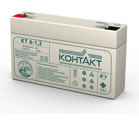 Аккумуляторная батарея КОНТАКТ КТ 6-1.2 (6 В; 1.2 Ач) Магнито-контакт 00-00005961