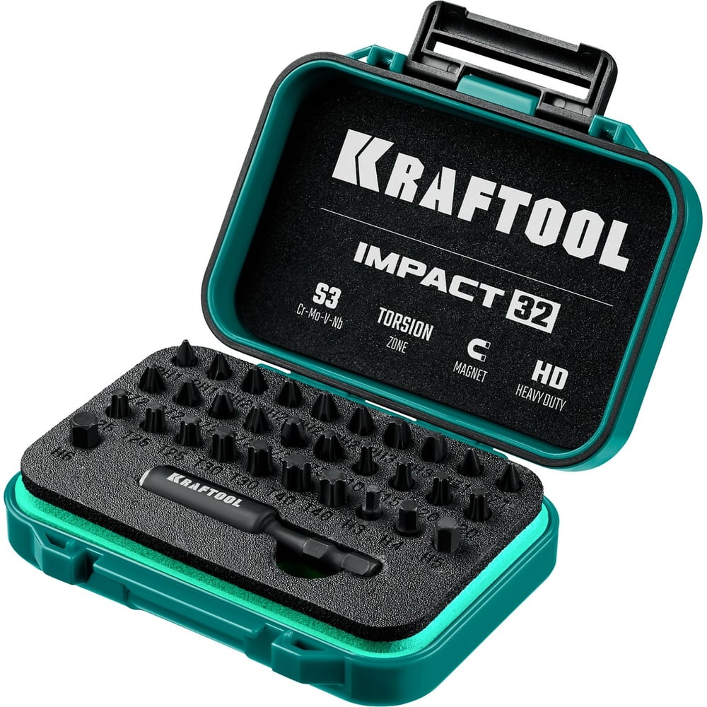 Набор бит ударных торсионных Impact 32 предмета KRAFTOOL 26066-H32 ...