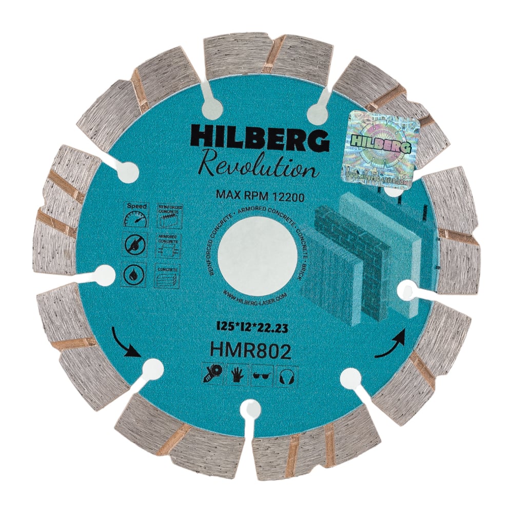 Диск алмазный отрезной Revolution 125х22.23х12 мм Hilberg HMR802 ...