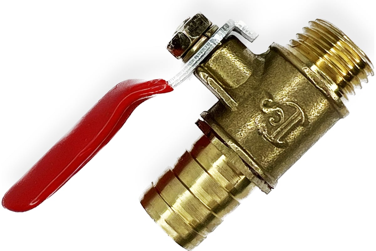 Краник латунный наружная резьба 1/4", елочка 12 мм ARMA BV M1/4-12 ...