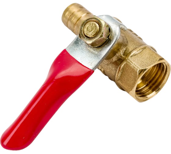 Краник шаровой латунный внутренняя резьба 1/4", елочка 8 мм ARMA BV F1/4-08